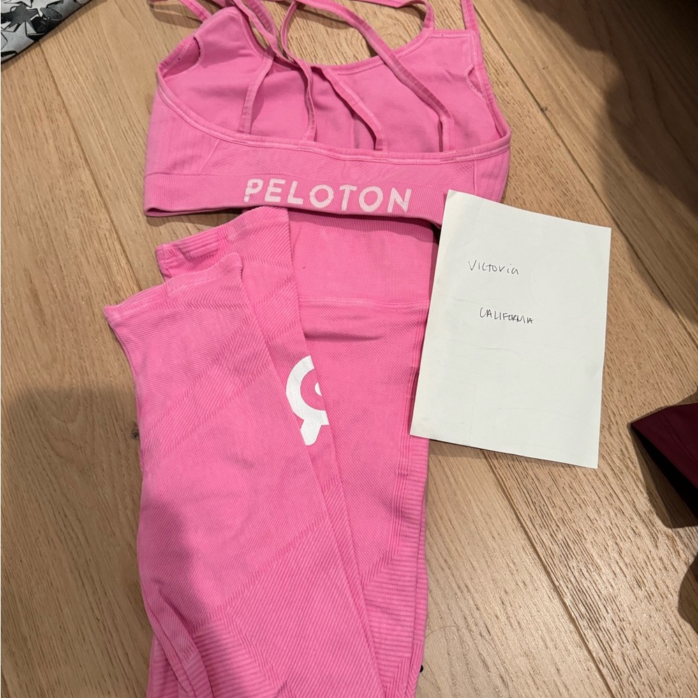 Peloton pink seamless nux set